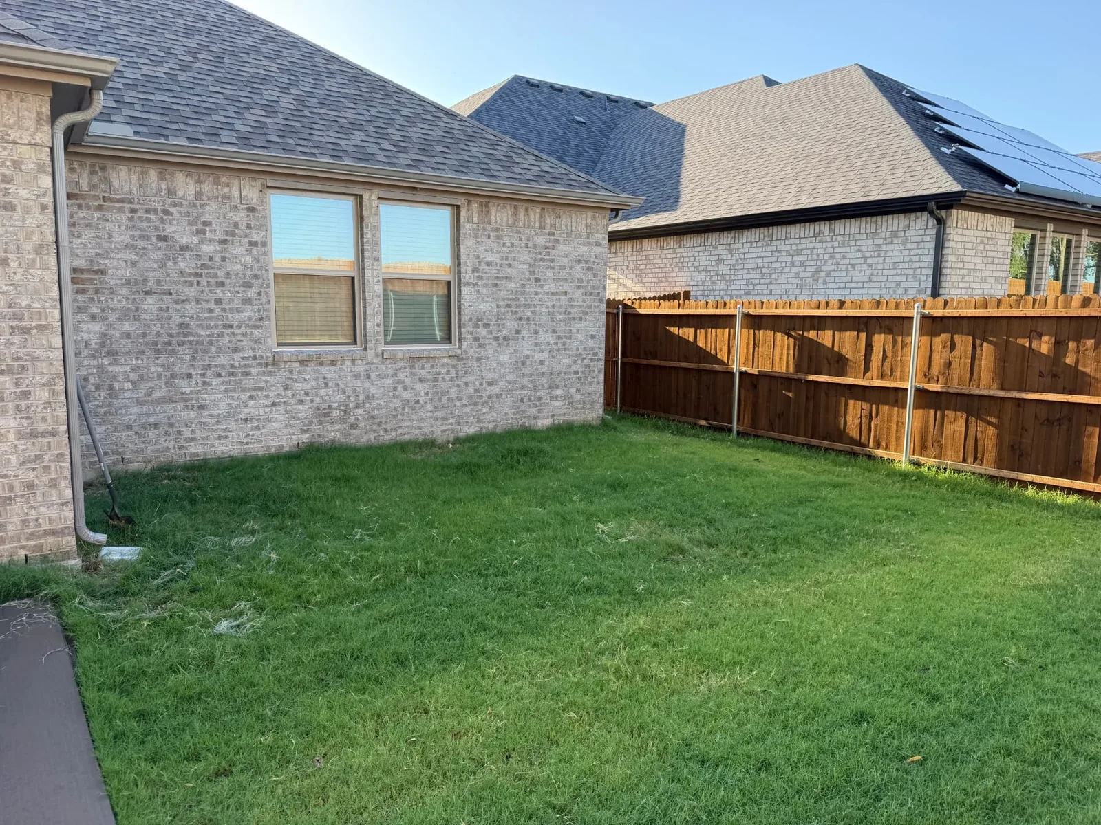 Keith's backyard in Alvarado before deck construction began