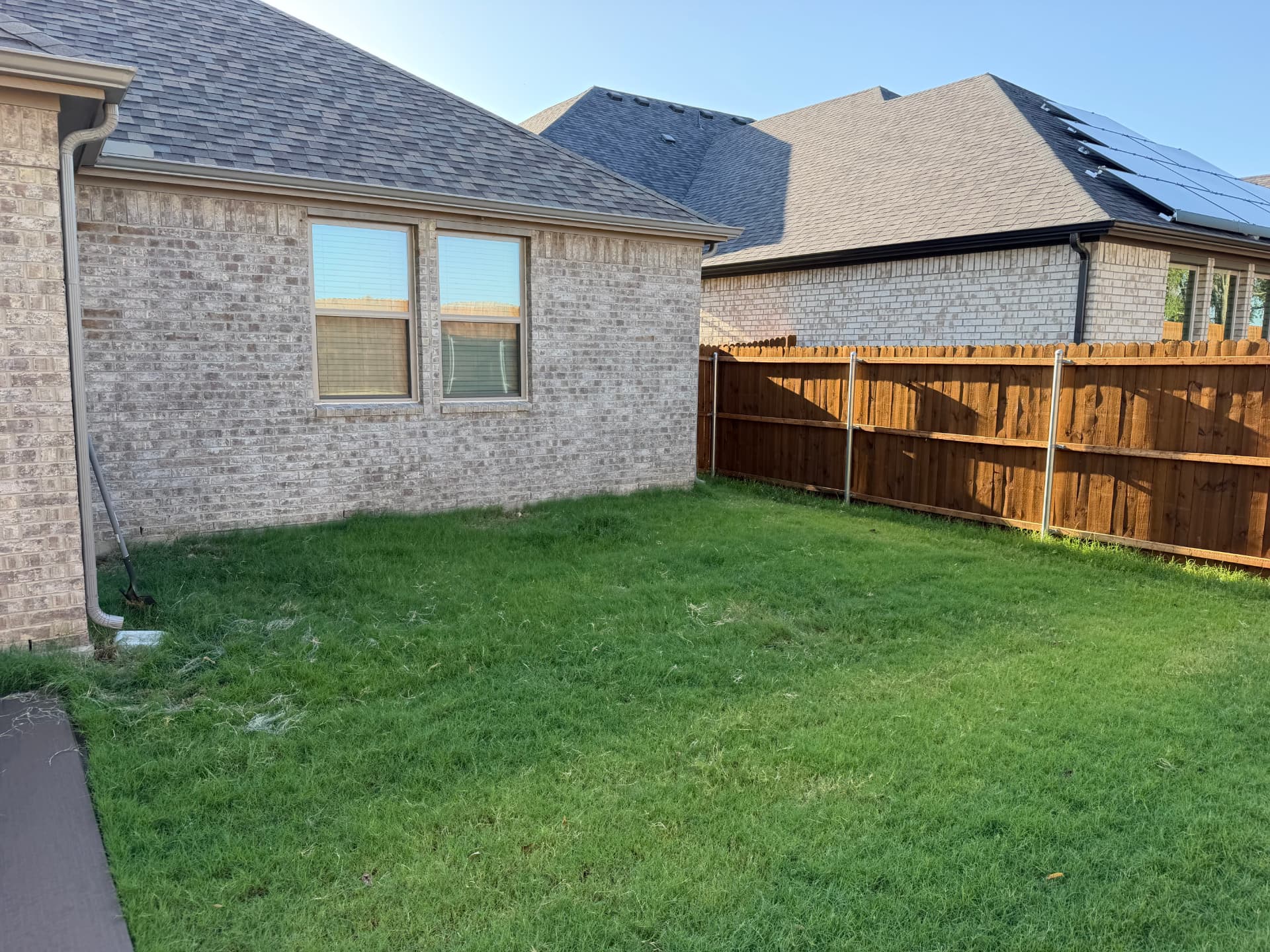 Keith's backyard in Alvarado before deck construction began