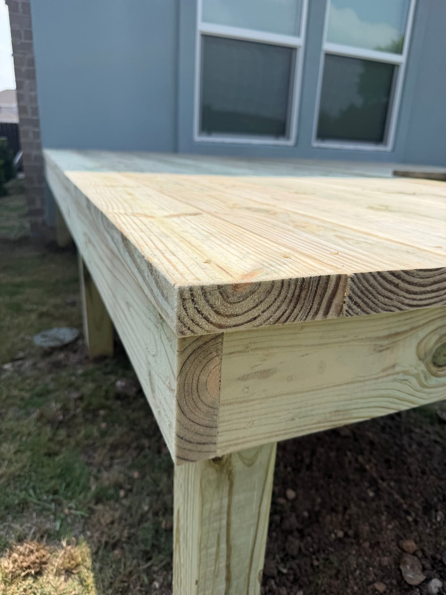Ground contact treated 4x4 lumber used for deck posts